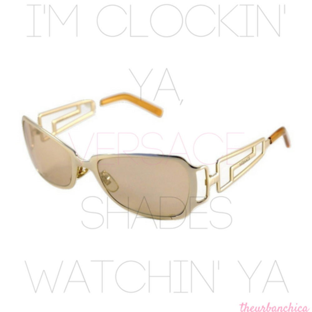 VERSACE Gold Unisex Mirrored Greek Key Sunglasses